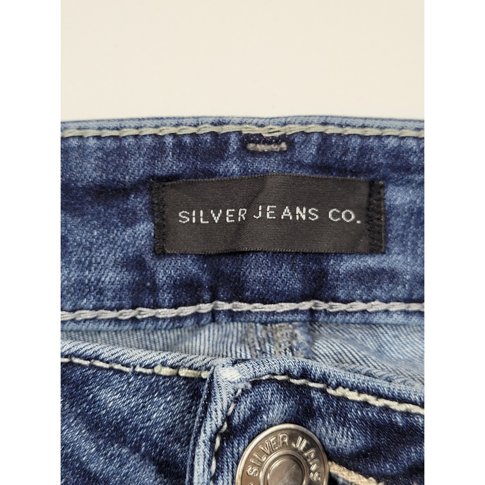Silver Jeans Avery Slim Boot Women 29 Blue High Rise Flap Pocket L94613SSX318 - Picture 9 of 12